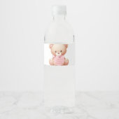 Teddy Bear Pink Waterfles Etiket (Voorkant)
