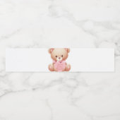 Teddy Bear Pink Waterfles Etiket (Enkel label)