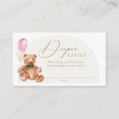 Teddy Bear Pink We kunnen bijna wachten Luierloter Informatiekaartje (Voorkant)