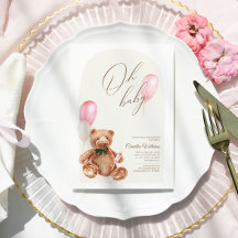 Teddy Bear Pink We kunnen bijna wachten op Baby sh