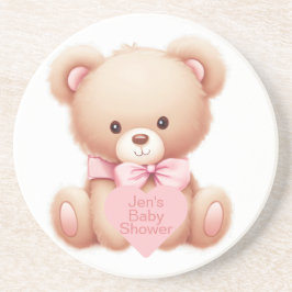 Teddy Bear Pink Zandsteen Onderzetter