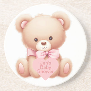 Teddy Bear Pink Zandsteen Onderzetter