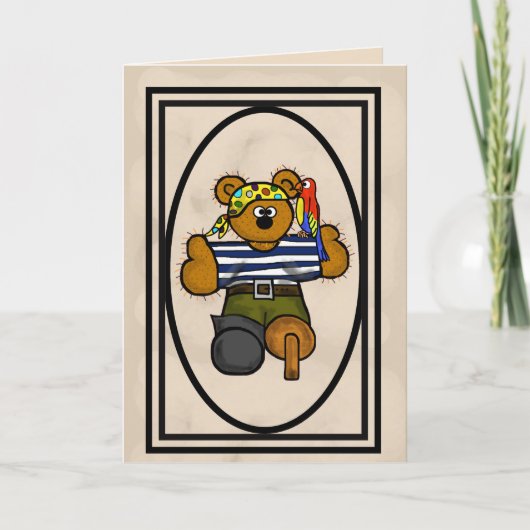 Teddy Bear Pirate Card Feestdagen Kaart (Voorkant)