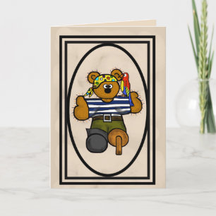 Teddy Bear Pirate Card Feestdagen Kaart