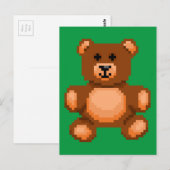  Teddy Bear - Pixel Art Briefkaart (Voorkant / Achterkant)