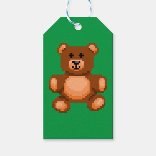  Teddy Bear - Pixel Art Cadeaulabel (Voorkant)