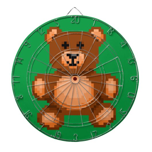  Teddy Bear - Pixel Art Dartbord (Voorkant)