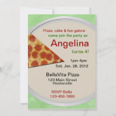 Teddy Bear Pizza Birthday Party Kaart (Achterkant)