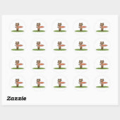 Teddy Bear Pizza Ronde Sticker (Vel)
