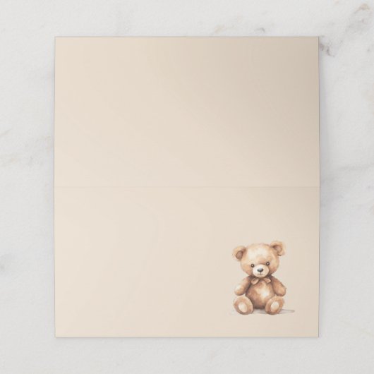 Teddy Bear Plaatskaartje (Buitenkant ongevouwen)