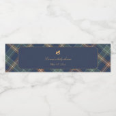 Teddy Bear Plaid Baby Shower Waterfles Etiket (Enkel label)