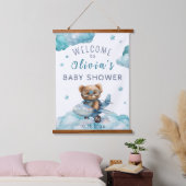 Teddy Bear Plane Barly Wait Baby shower welkom Hangend Wandkleed (Slaapkamer)