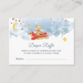 *~* Teddy Bear Plane Moon Stars Diaper Raffle Informatiekaartje (Achterkant)