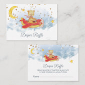 *~* Teddy Bear Plane Moon Stars Diaper Raffle Informatiekaartje (Voorkant / Achterkant)