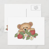 Teddy Bear plukt aardbeien Briefkaart (Voorkant / Achterkant)