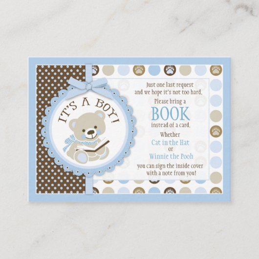 Teddy Bear Polka Dots Breng een Boek Kaart (Voorkant)
