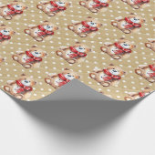 Teddy Bear Polka Dots Cadeaupapier (Hoek)