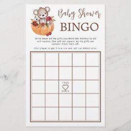 Teddy Bear Pompoen Herfst Baby shower Bingogame