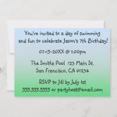 Teddy Bear Pool Party-uitnodigingen Kaart (Achterkant)