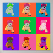 Teddy Bear Pop Art Poster (Voorkant)