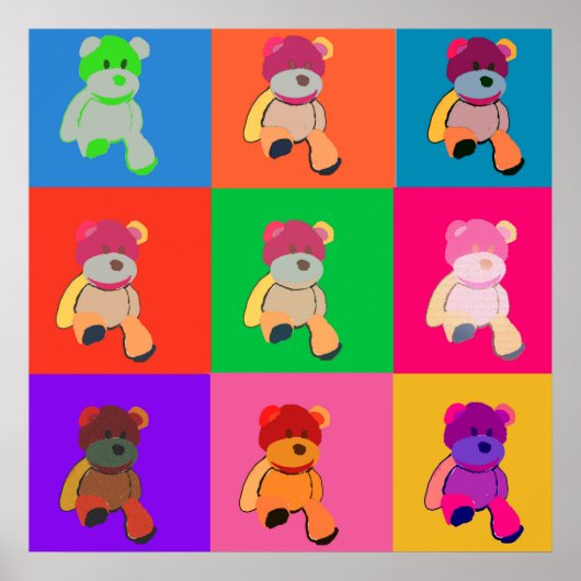 Teddy Bear Pop Art Poster (Voorkant)