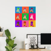 Teddy Bear Pop Art Print (Thuiskantoor)
