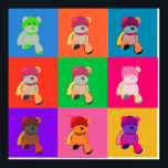 Teddy Bear Pop Art Print<br><div class="desc">Teddy Bear kunst print</div>