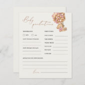 Teddy Bear Predications and Advice Baby shower Gam (Voorkant / Achterkant)