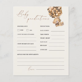 Teddy Bear Predications and Advice Baby shower Gam