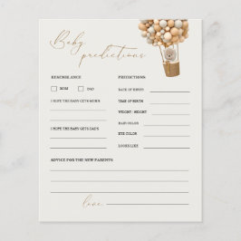 Teddy Bear Predications and Advice Baby shower Gam