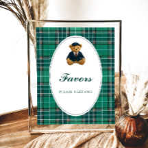 Teddy Bear Preppy-Baby shower begunstigt Poster