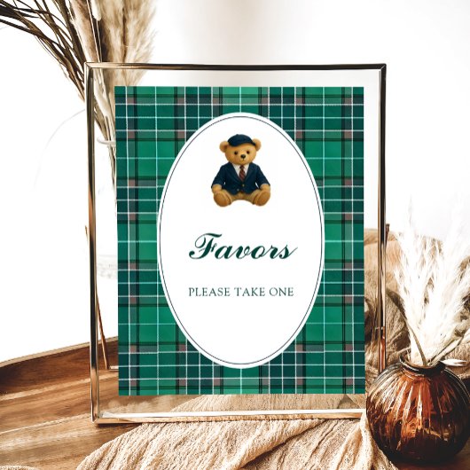 Teddy Bear Preppy-Baby shower begunstigt Poster