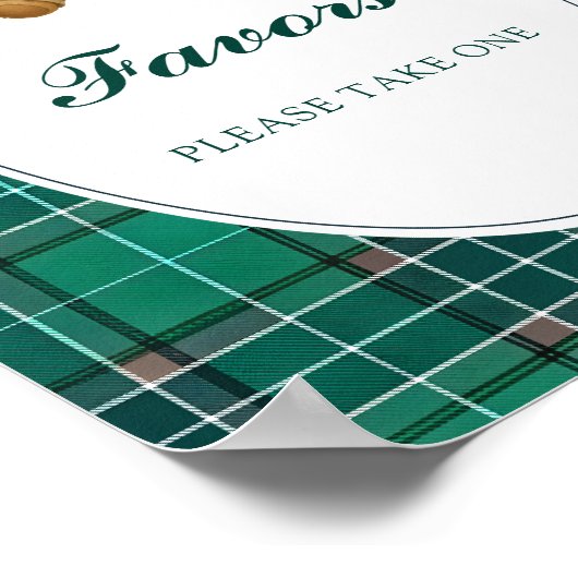 Teddy Bear Preppy-Baby shower begunstigt Poster (Hoek)