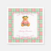 Teddy Bear Preppy Girl Baby shower Servet (Voorkant)