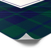 Teddy bear Preppy Plaid Baby Shower Welcome Poster (Hoek)