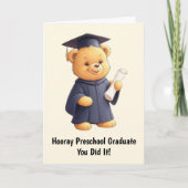 Teddy Bear Preschool Afstuderen Kaart (Voorkant)