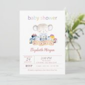 Teddy Bear Presents Dots Baby Shower Kaart (Staand voorkant)