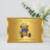 Teddy Bear Prince Baby shower Dank u Kaarten (Staand voorkant)