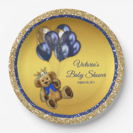 Teddy Bear Prince Balloon Baby shower Papieren Bordje