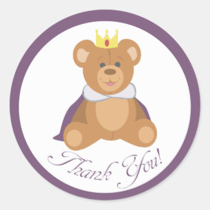 Teddy Bear Prince (Dank u!) Ronde Sticker