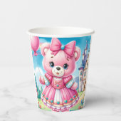 Teddy Bear Princess Papieren Bekers (Achterkant)