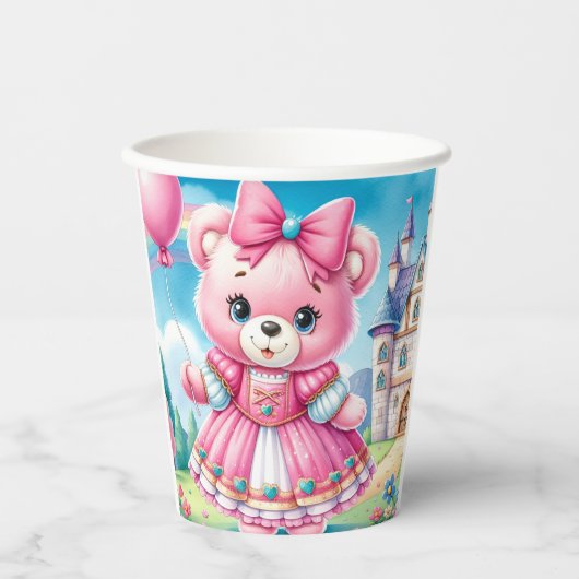 Teddy Bear Princess Papieren Bekers (Voorkant)