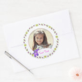 Teddy Bear Prinses Verjaardag Custom Foto Ronde Sticker (Envelop)