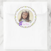 Teddy Bear Prinses Verjaardag Custom Foto Ronde Sticker (Tas)