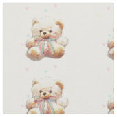 Teddy Bear Print Fabric Materiaal Stof (Close Up)