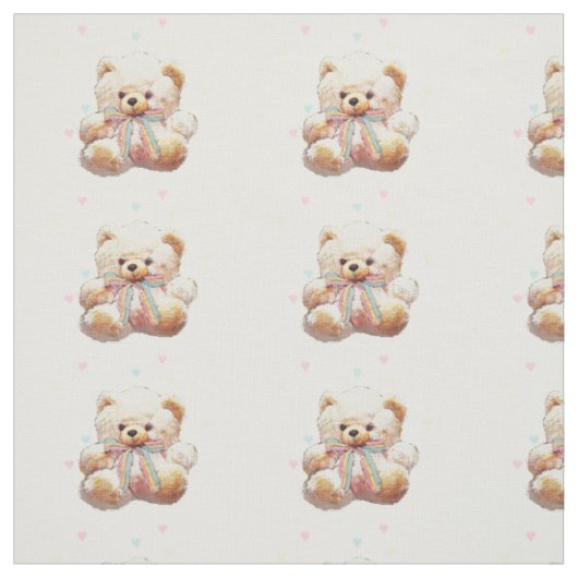 Teddy Bear Print Fabric Materiaal Stof (Swatch)