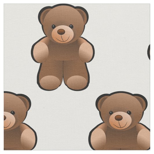 Teddy Bear Print Fabric Materiaal Stof (Close Up)