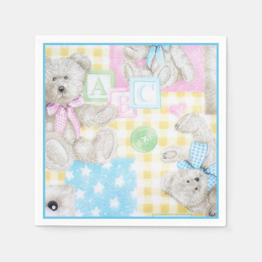 Teddy Bear Print Napkins Servet (Voorkant)