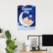 Teddy Bear printable wall art poster-dream big Poster (Thuiskantoor)