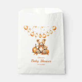 Teddy Bear Pumpkin Barly Wacht neutraal Baby showe Bedankzakje